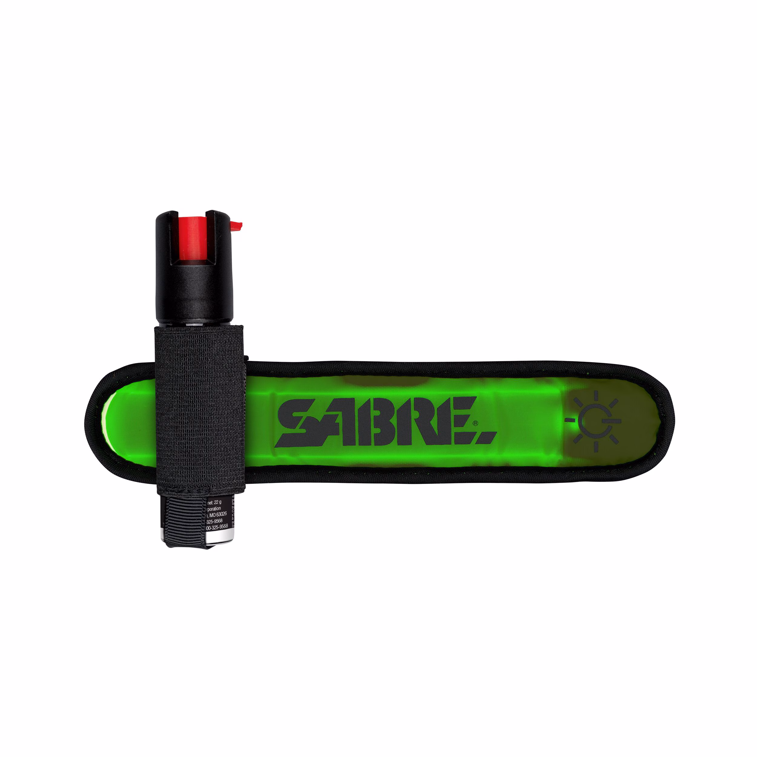 2-in-1-led-arm-band-dog-spray Saber 2 in 1 LED Arm Band and Dog Spray wearable safety band with integrated dog deterrent